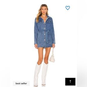 SUPERDOWN Denim Blue Shirt Dress